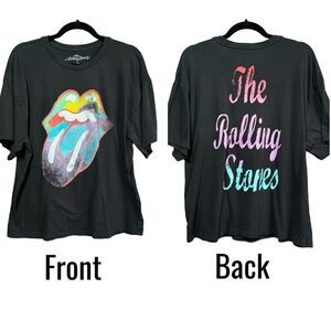 The Rolling Stones- Black Front/Back Graphic Oversized Tee- Sz. S/M